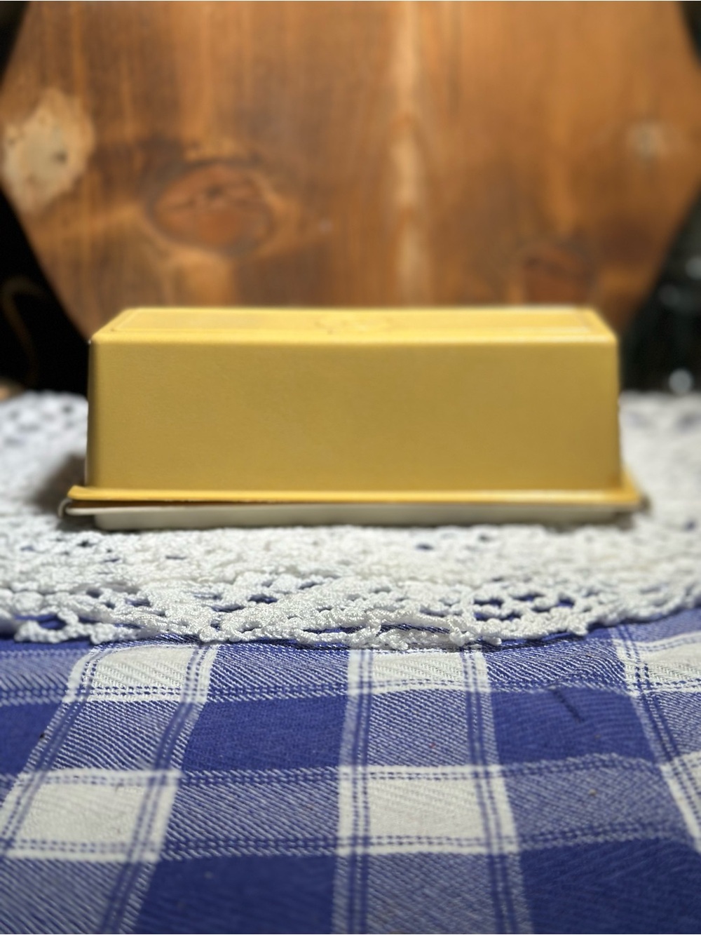 Vintage Tupperware Yellow Butter Dish